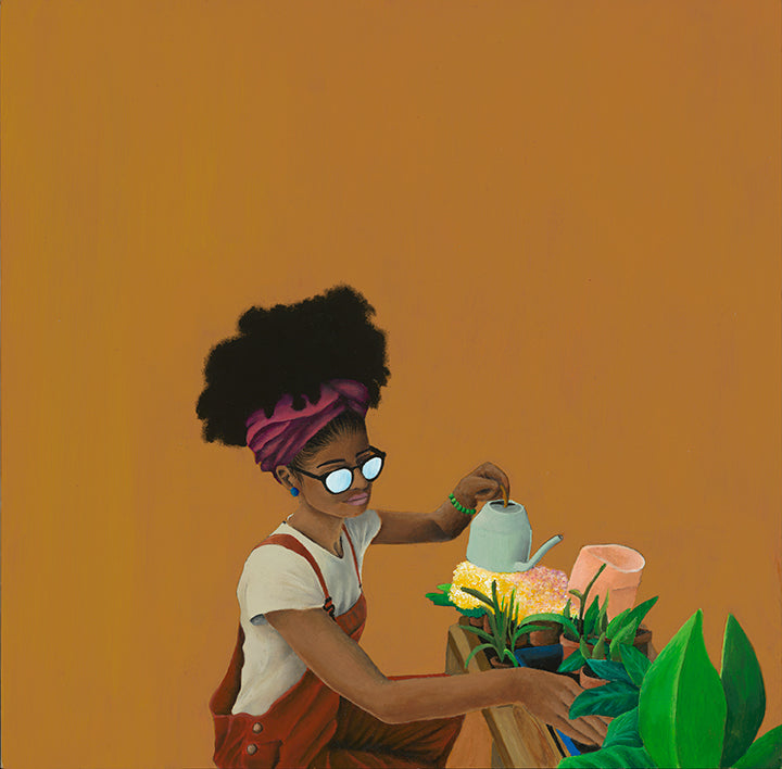 Natural hair. Plant mom