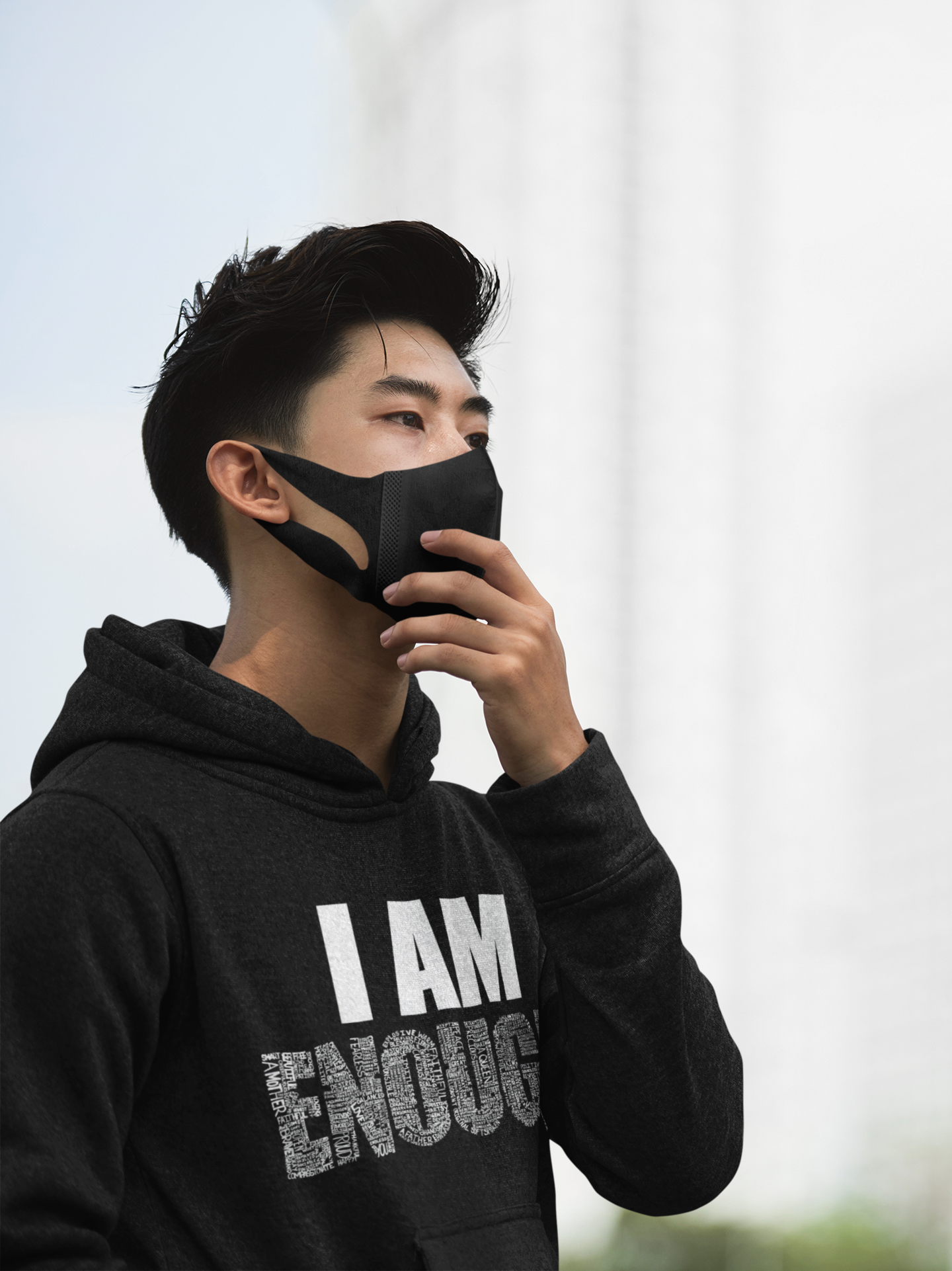 Black I Am Enough Hoodie