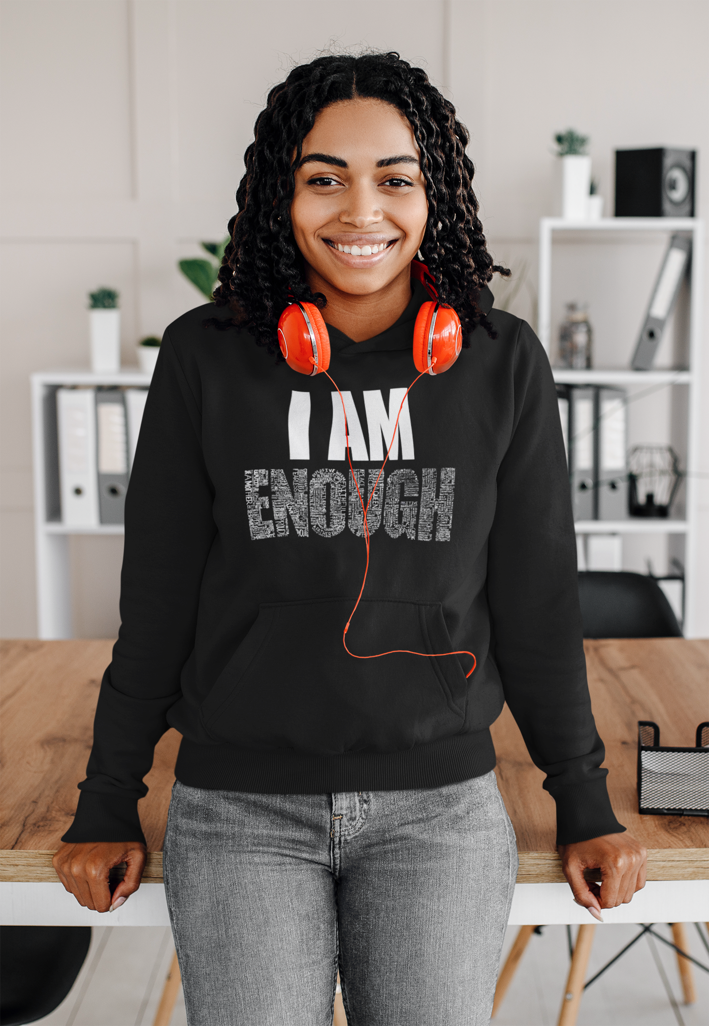 Black I Am Enough Hoodie