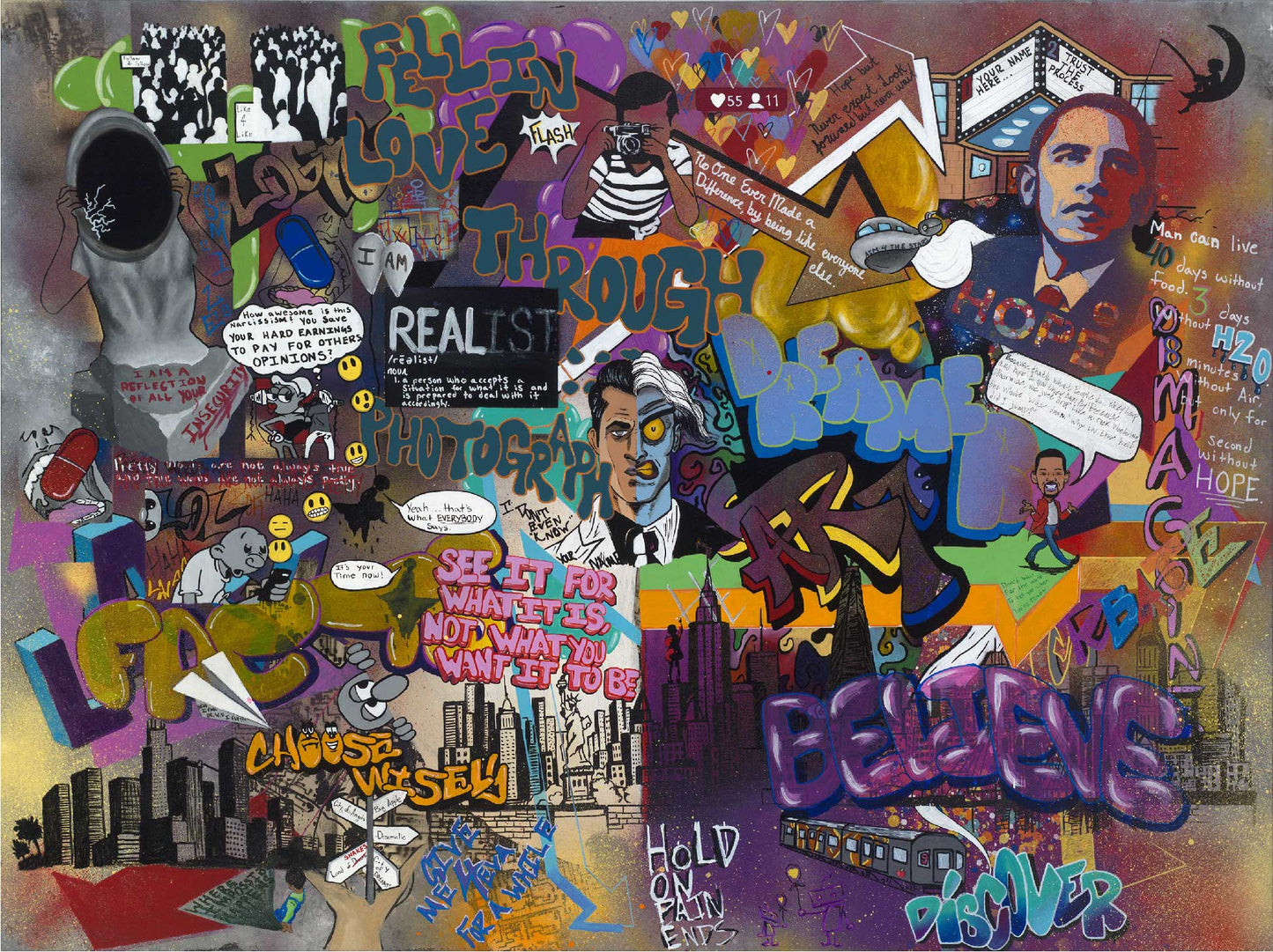 Graffiti Triptych Set of 3