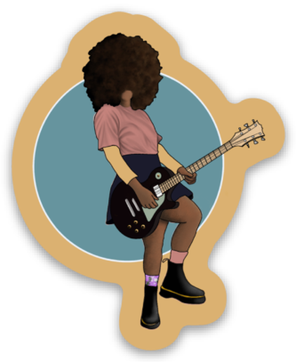 Girls/Guitars Sticker